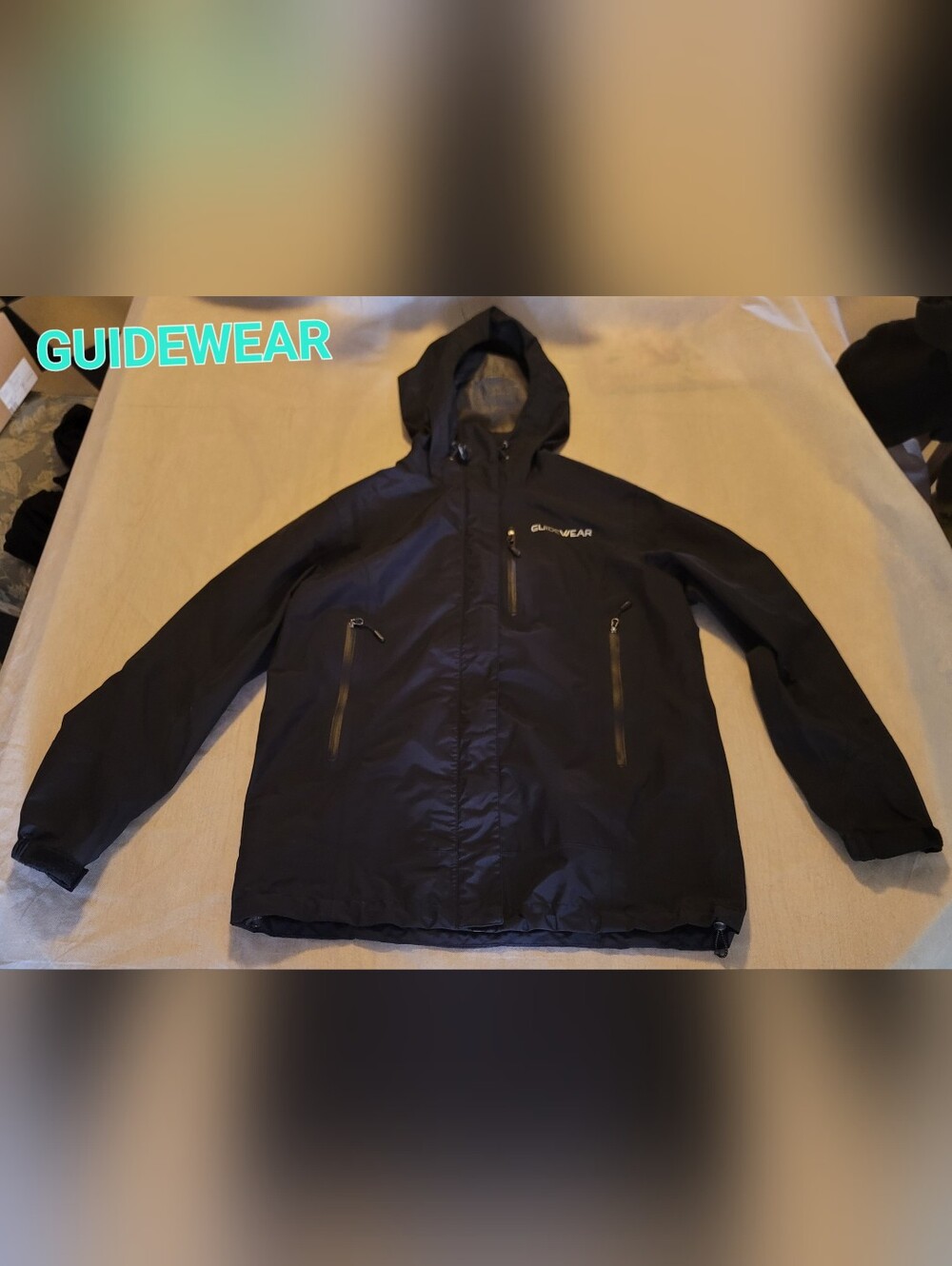 Men's Black Guidewear Waterproof Hooded Jacket